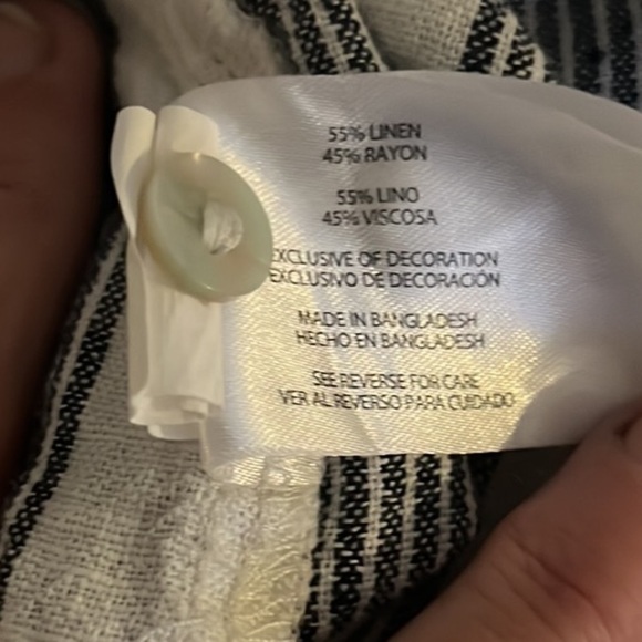 ⭐️Orvis LadiesLong Sleeve Linen Blend Top, Island Stripe Navy/White,Size X-Large - Picture 6 of 12